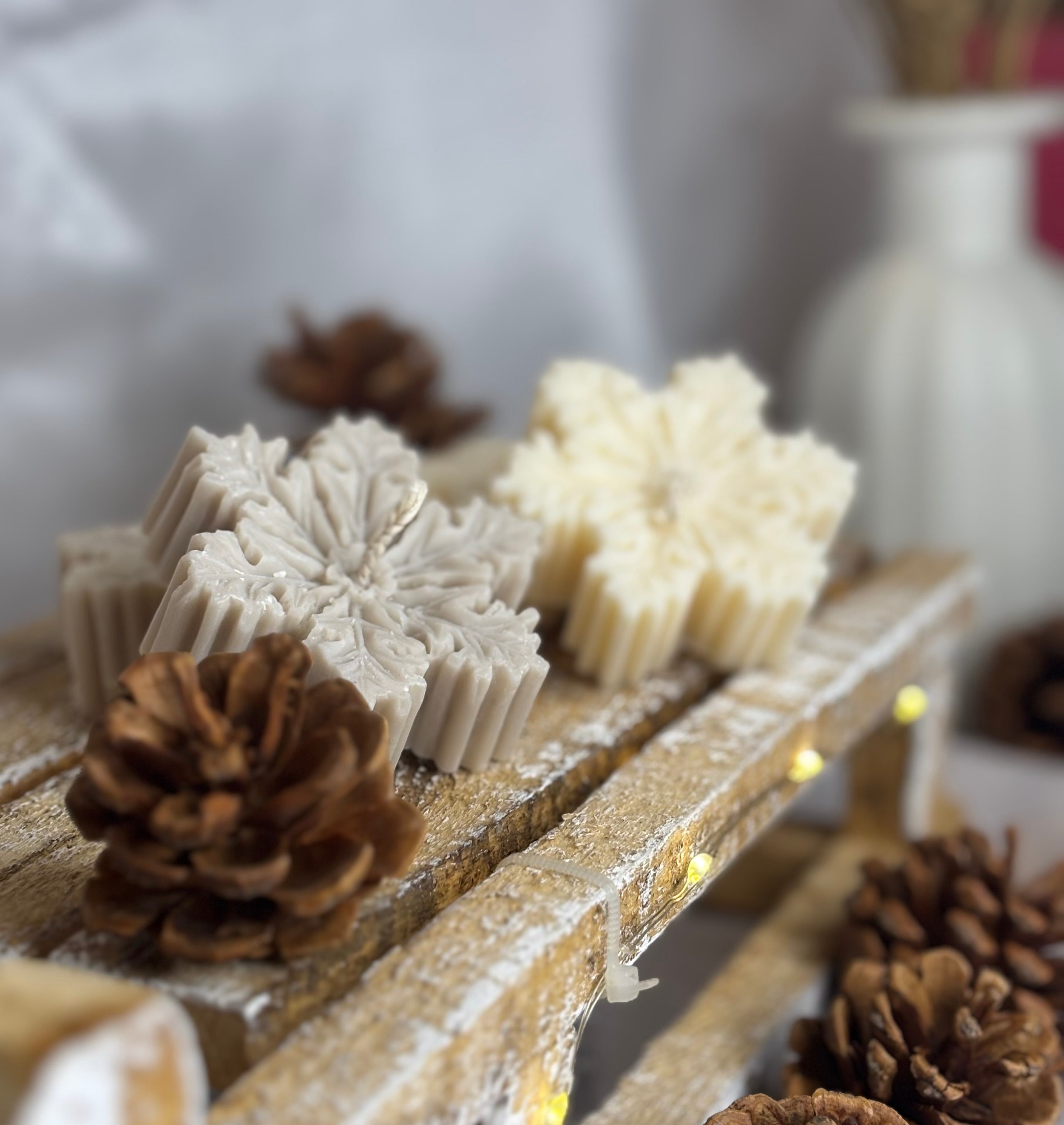 Bougies sculpturales Flocons de neige